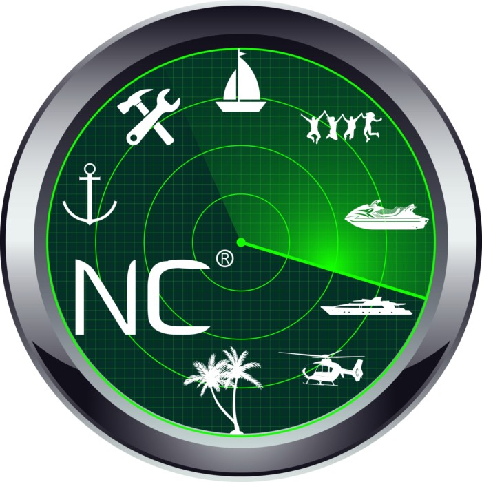 logo só o radar NC com R em cima em alta resolução